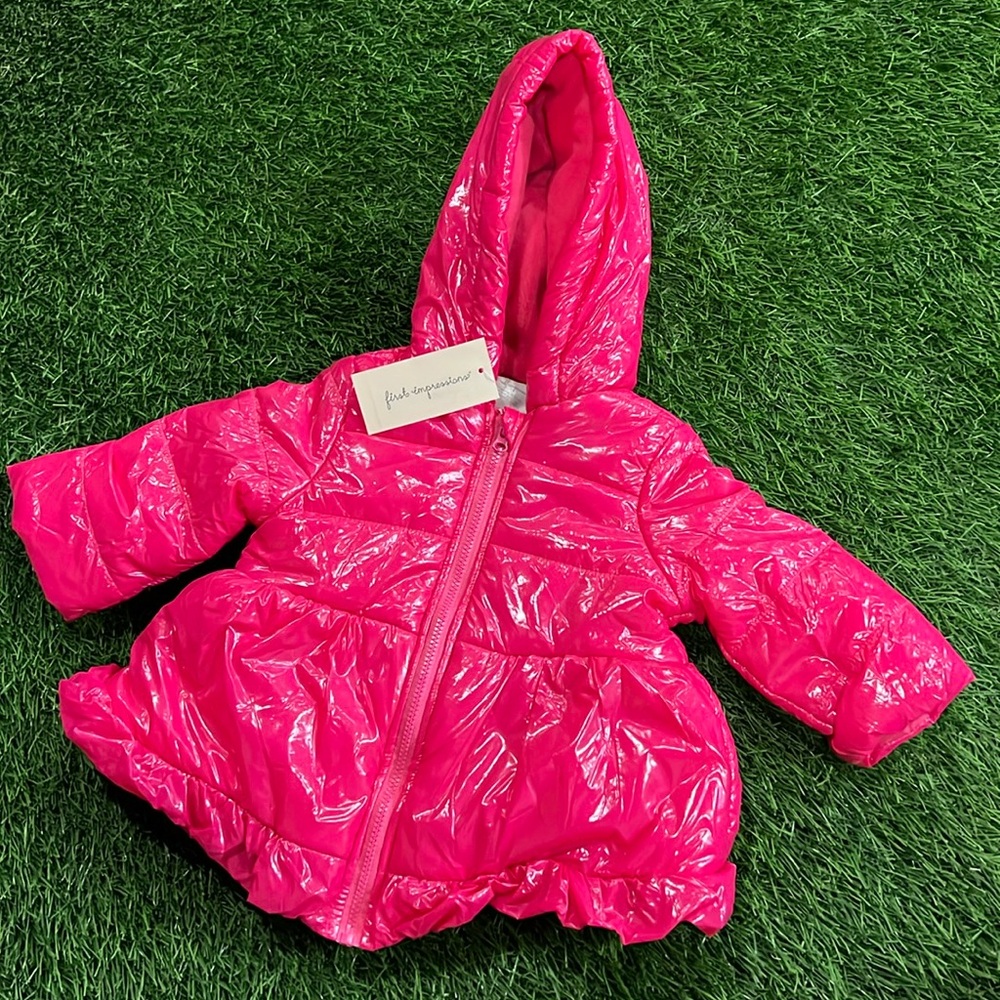 First Impressions Mid weight Puffer Coat/Jacket  in Raspberry Pink